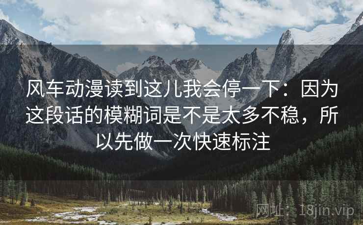 风车动漫读到这儿我会停一下：因为这段话的模糊词是不是太多不稳，所以先做一次快速标注